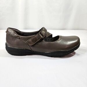 Collection by Clarks Roseville Jane Flats Womens Dark Grey Leather SZ 8.5M